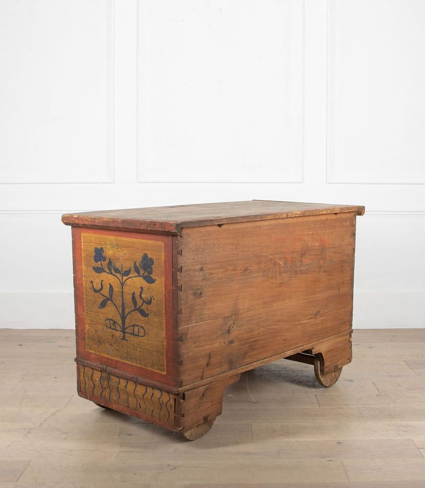 19th Century Painted French Chest with Floral Decoration CB7236166