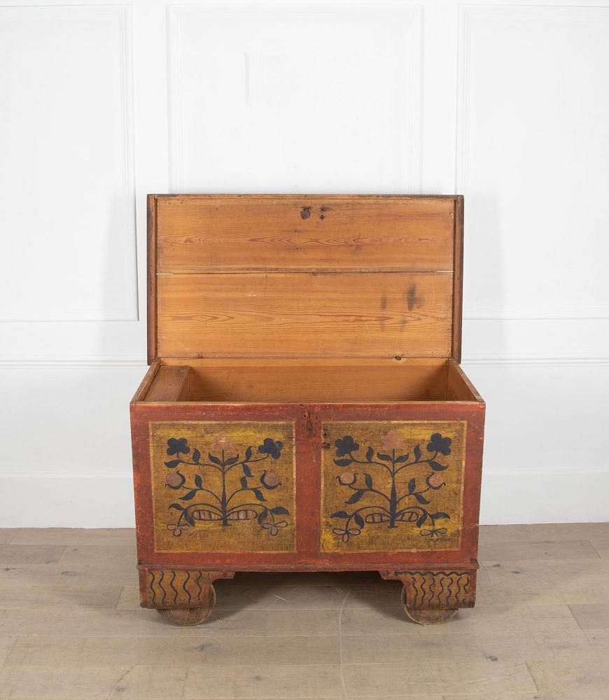 19th Century Painted French Chest with Floral Decoration CB7236166