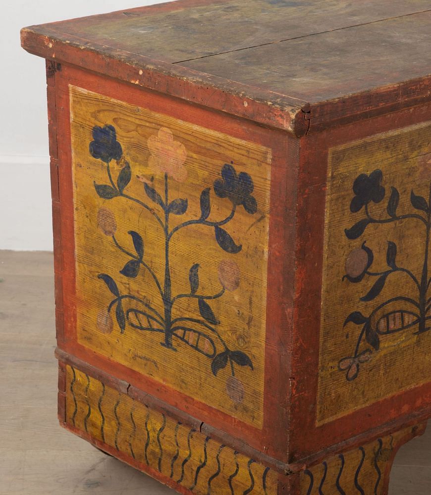 19th Century Painted French Chest with Floral Decoration CB7236166