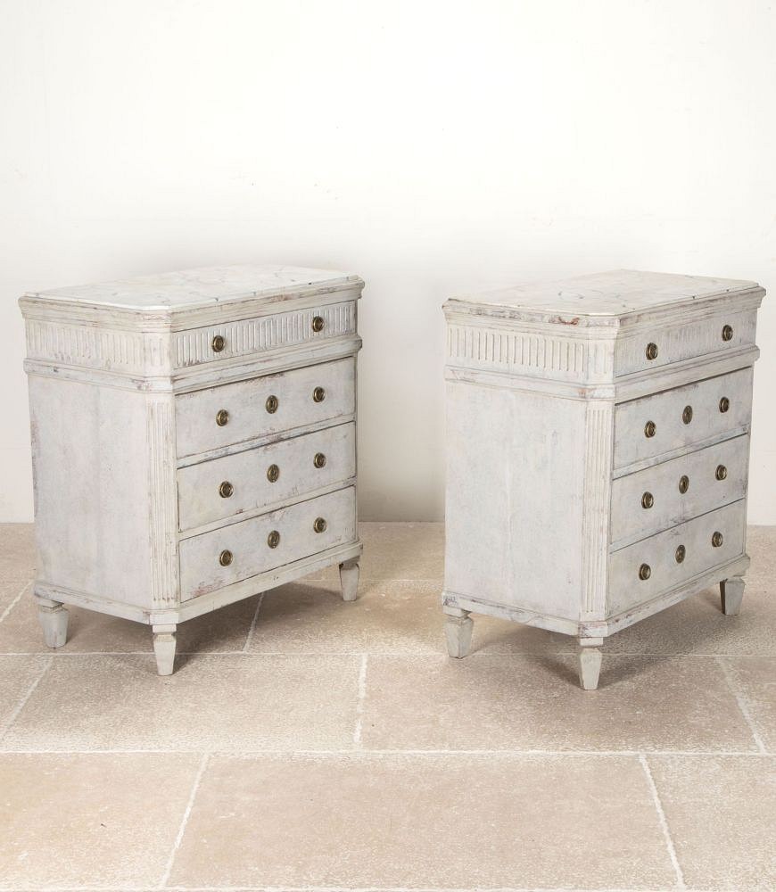 Pair of 20th Century Swedish Gustavian Style Chests of Drawers CC1342379