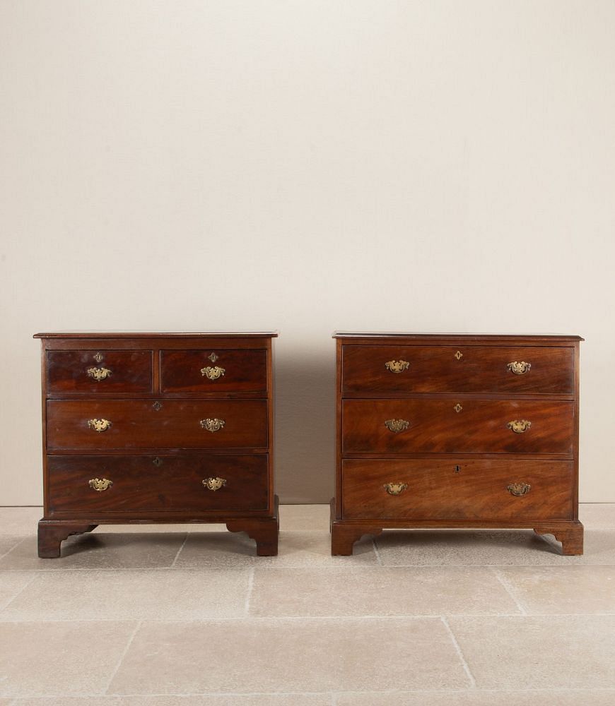 Matched Pair of 18th Century Mahogany George III Chest of Drawers CC3442949