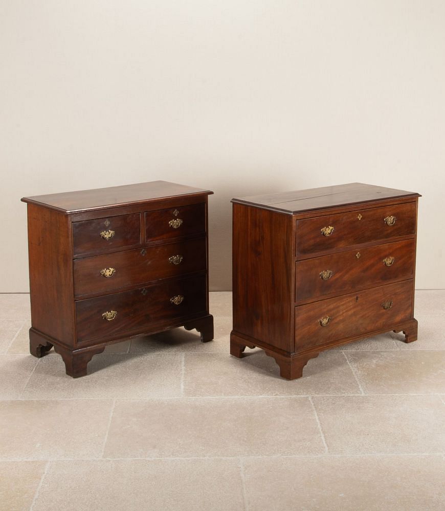 Matched Pair of 18th Century Mahogany George III Chest of Drawers CC3442949