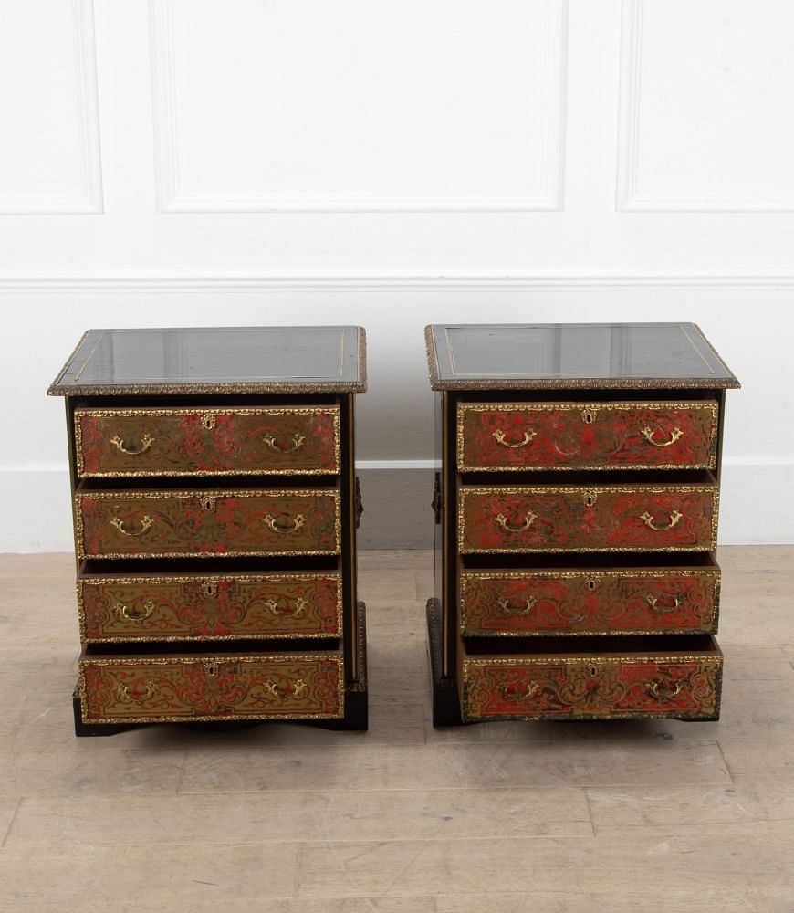 Pair of 19th Century French Boulle Tortoiseshell Commodes CC4140306