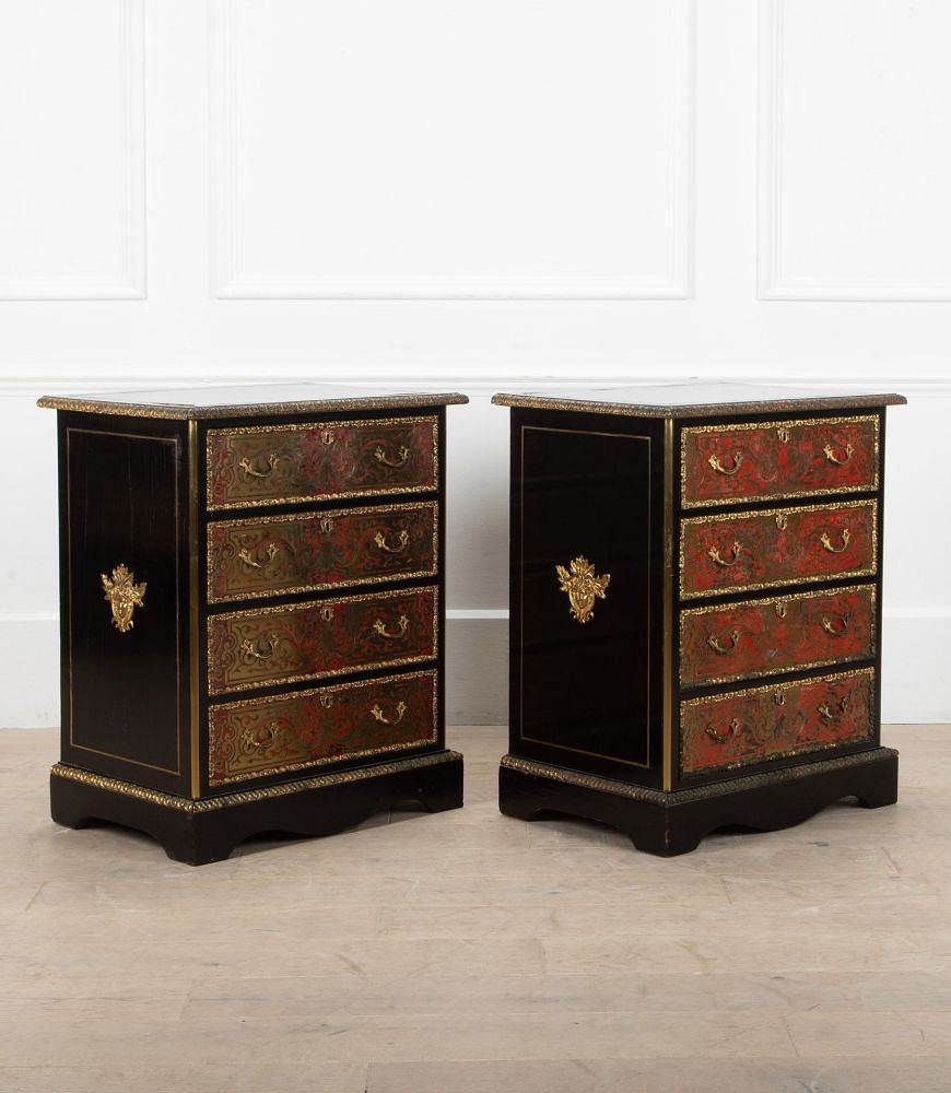 Pair of 19th Century French Boulle Tortoiseshell Commodes CC4140306