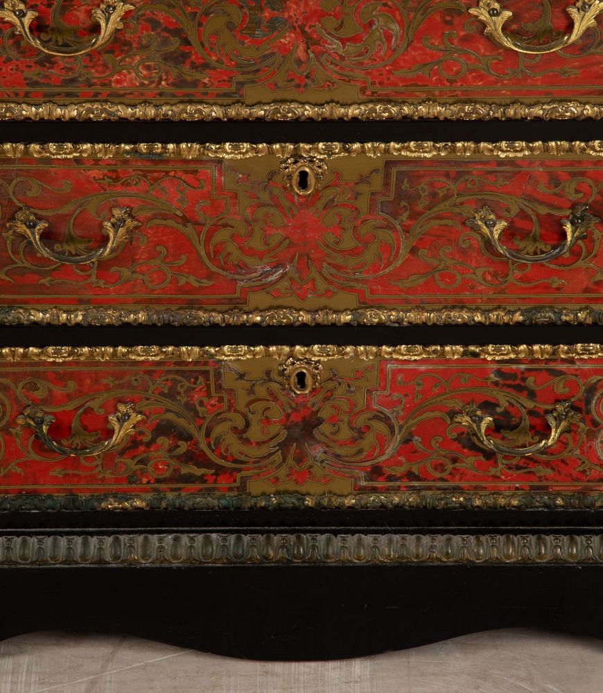 Pair of 19th Century French Boulle Tortoiseshell Commodes CC4140306