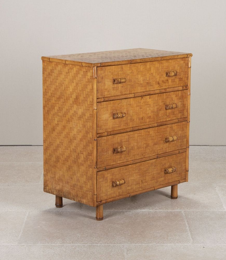 Mid-Century Italian Bamboo and Palm Commode CC4343538