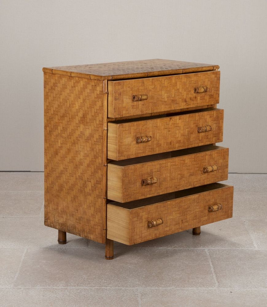 Mid-Century Italian Bamboo and Palm Commode CC4343538