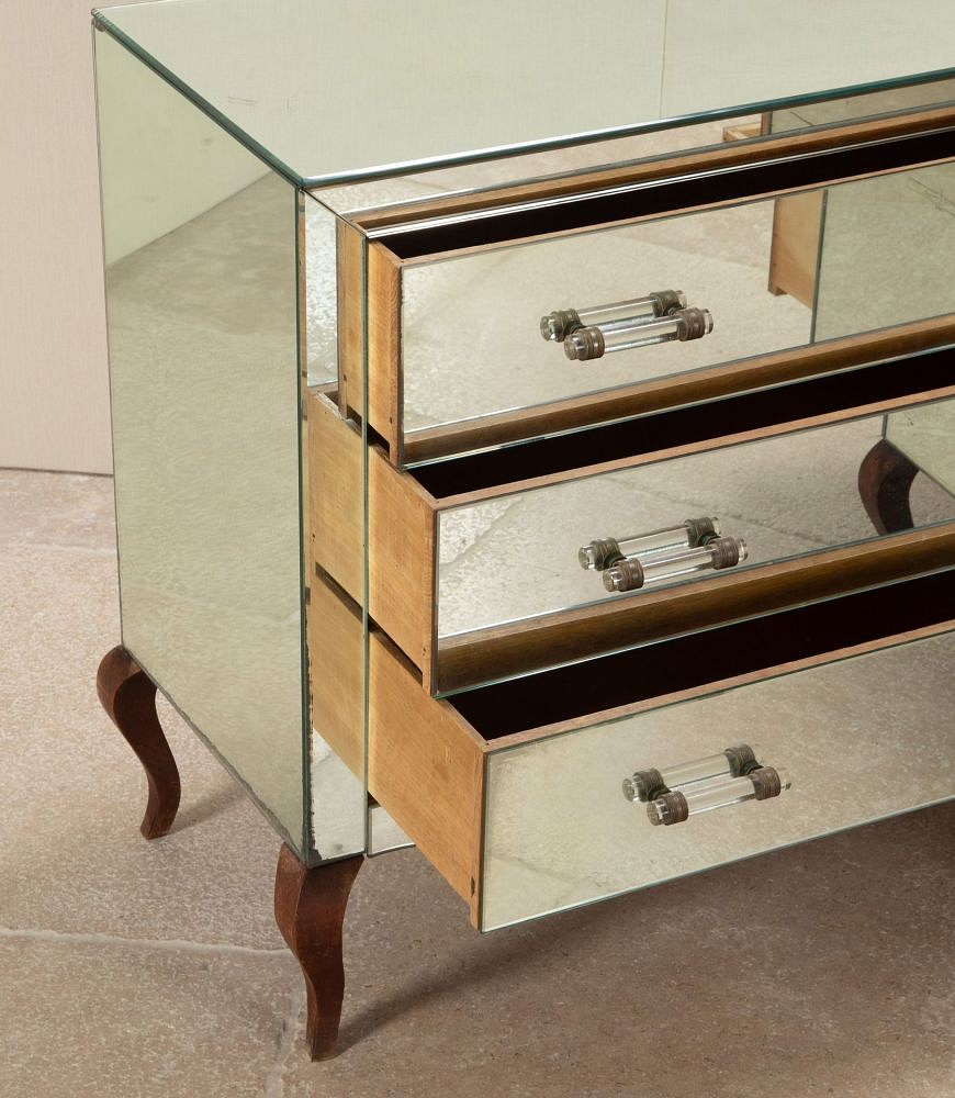 Pair of 20th Century French Art Deco Mirror Commodes CC4542875
