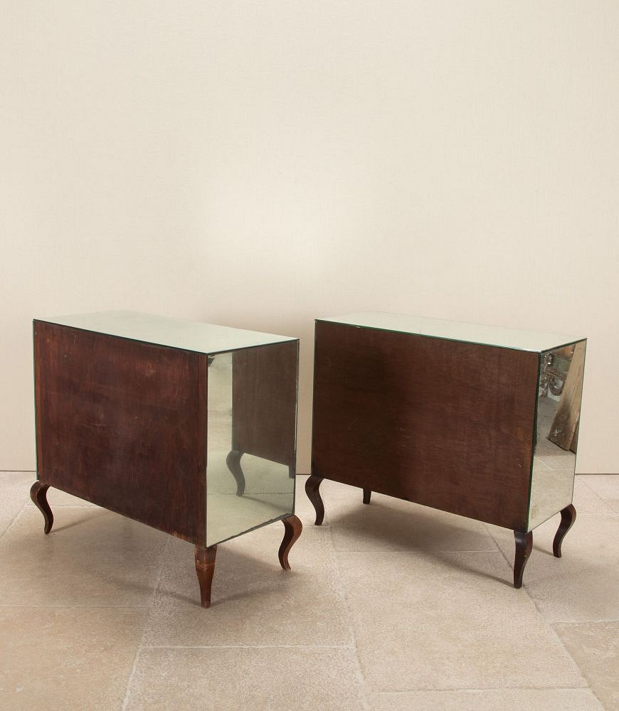 Pair of 20th Century French Art Deco Mirror Commodes CC4542875