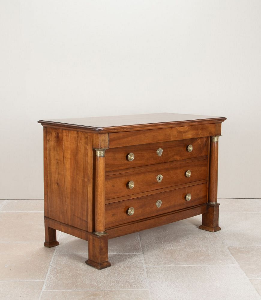 19th Century French Empire Period Walnut Commode CC5242680