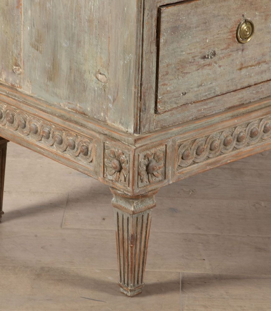 Early 19th Century Gustavian Chest in Original Blue Paint CC6038477