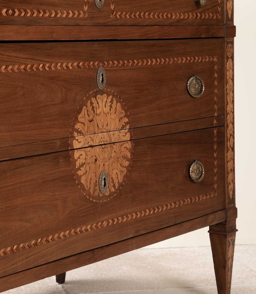 Pair of 19th Century Italian Walnut and Inlaid Commodes CC6542548