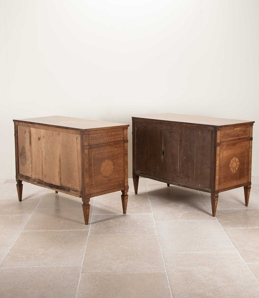 Pair of 19th Century Italian Walnut and Inlaid Commodes CC6542548