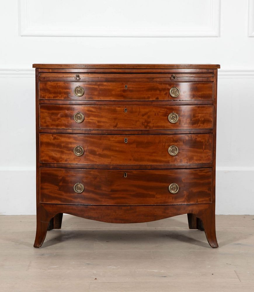 19th Century Mahogany Bow Fronted Chest of Drawers CC7035816