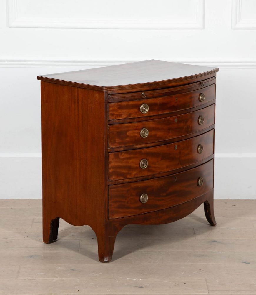 19th Century Mahogany Bow Fronted Chest of Drawers CC7035816