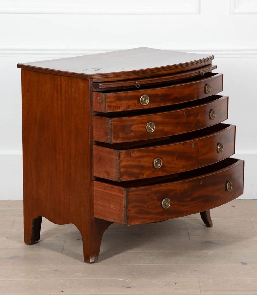 19th Century Mahogany Bow Fronted Chest of Drawers CC7035816