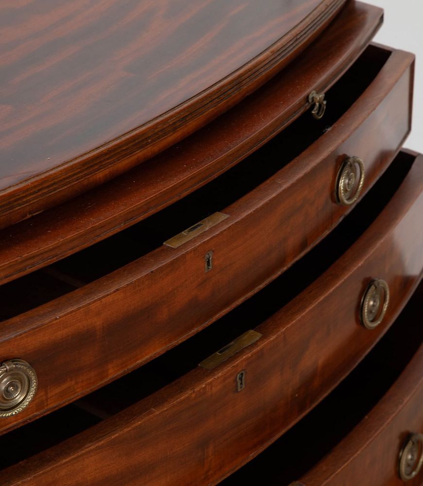 19th Century Mahogany Bow Fronted Chest of Drawers CC7035816
