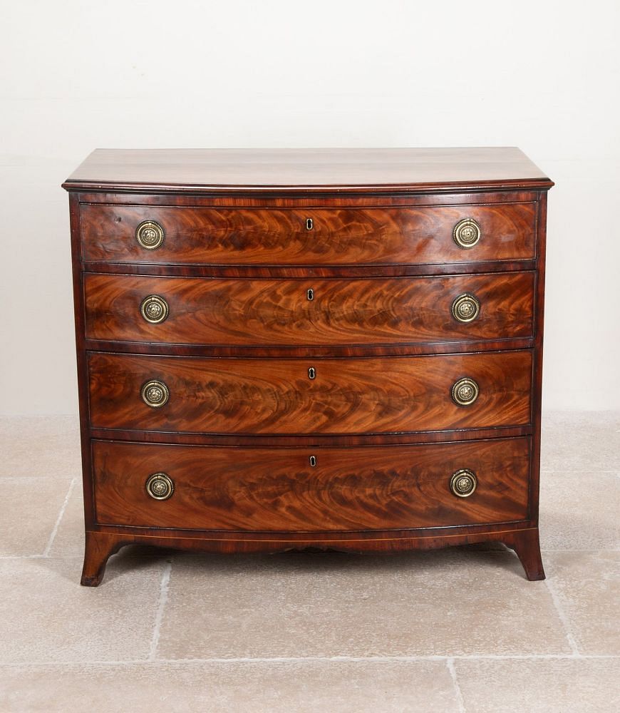 19th Century George III Mahogany Bow Fronted Chest of Drawers CC8041725