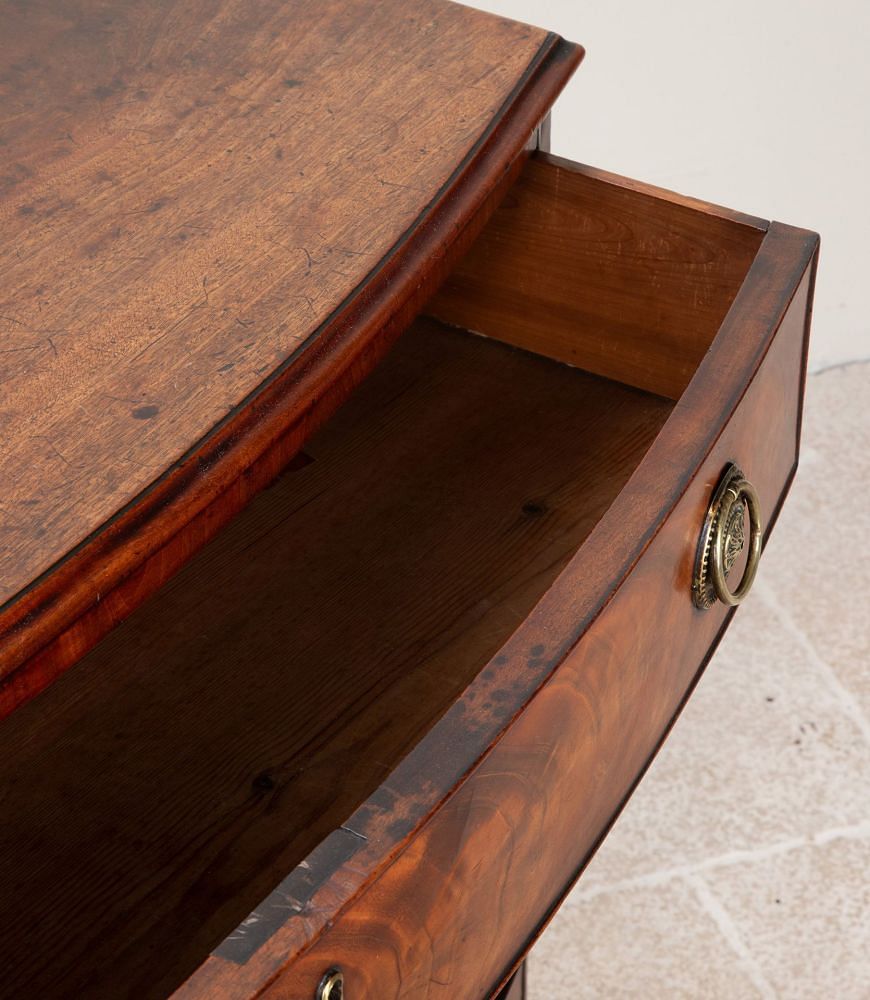 19th Century George III Mahogany Bow Fronted Chest of Drawers CC8041725
