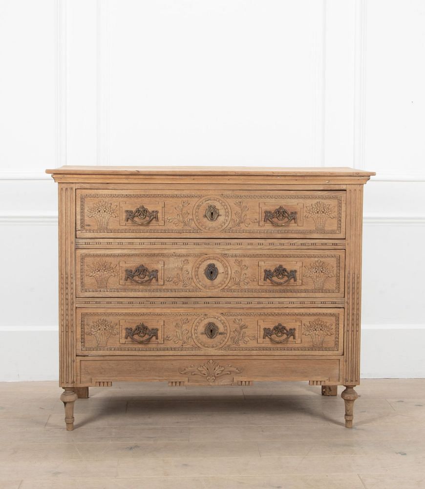 Early 19th Century Scrubbed Oak Commode CC8538943