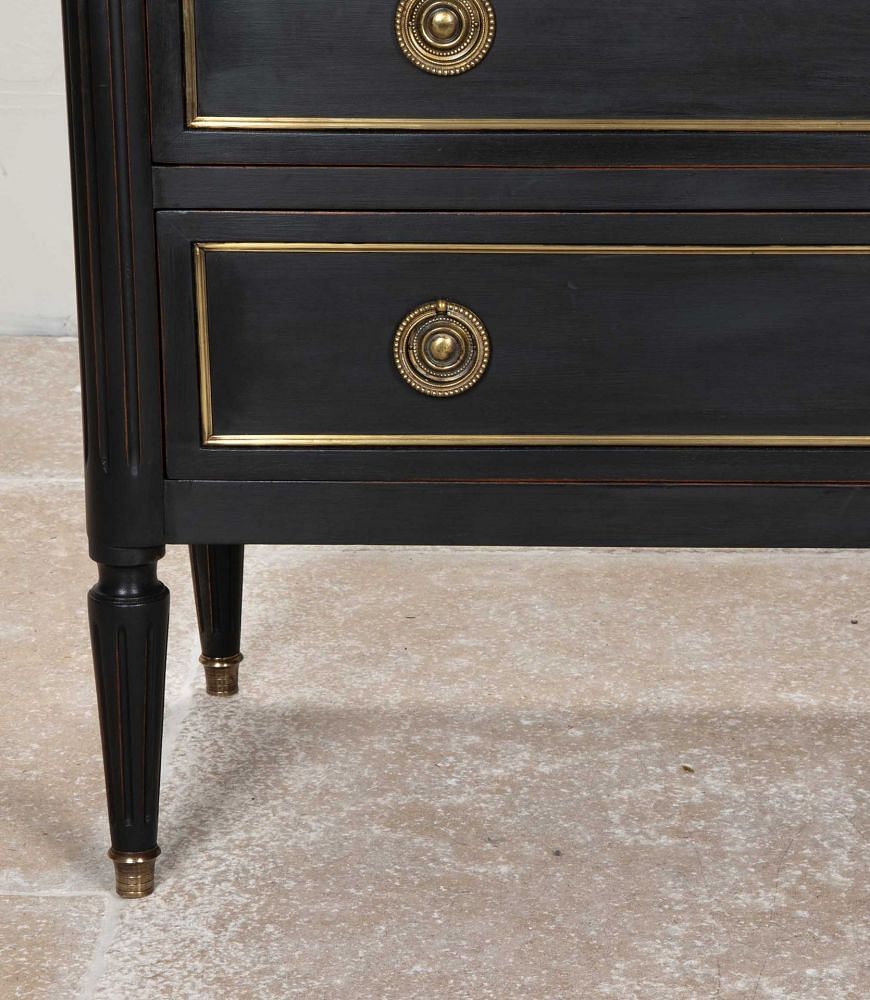 20th Century French Louis XVI Style Painted Marble Top Commode CC8541845