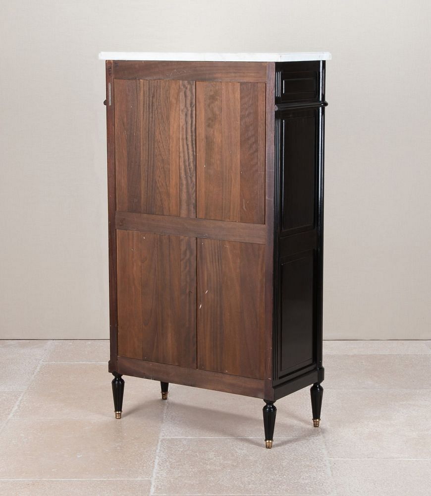 Tall Mid-Century French Ebonised Semainier Chest of Drawers CC8542760