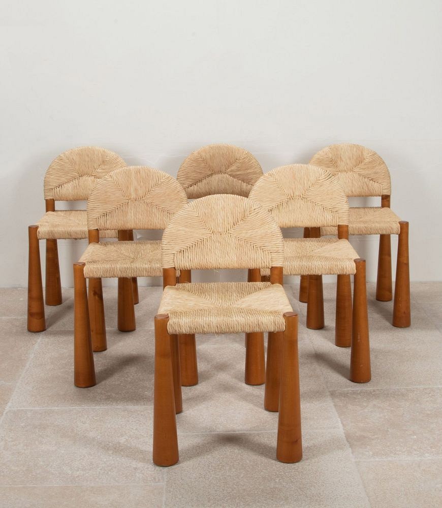 Set of Six 20th Century Italian Chairs by Alessandro Becchi CD4641836
