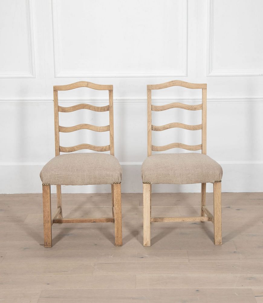 Set of Twelve Bleached Oak Dining Chairs CD8434883
