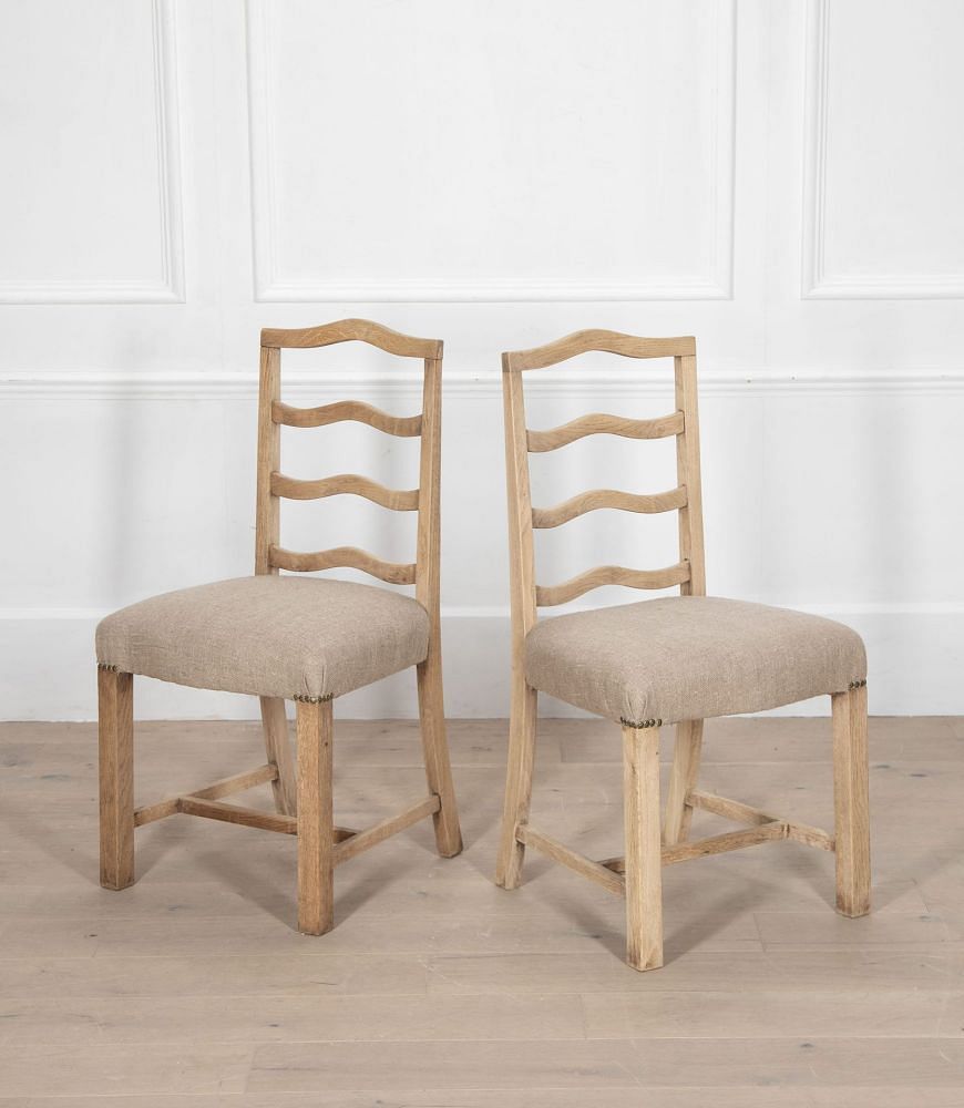 Set of Twelve Bleached Oak Dining Chairs CD8434883