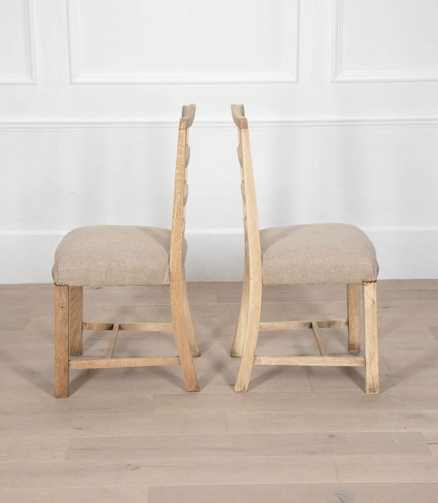 Set of Twelve Bleached Oak Dining Chairs CD8434883