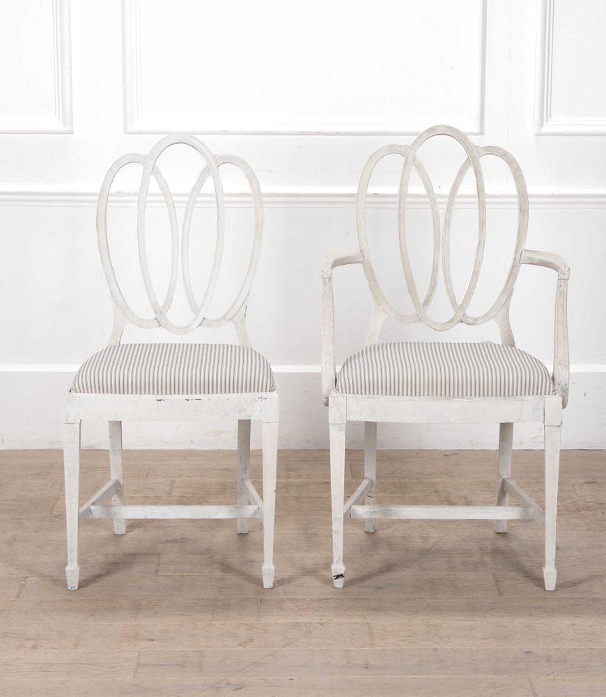 Set of Eight 19th Century English Painted Dining Chairs CD8441260