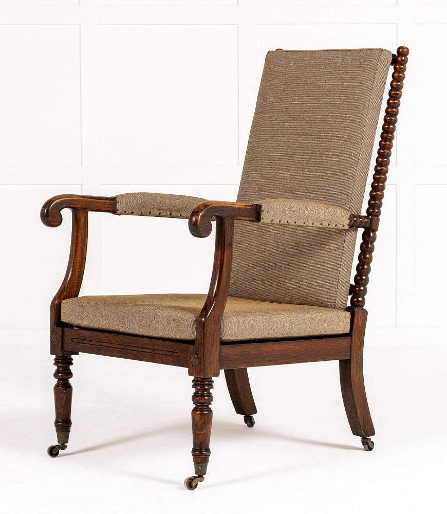 Pair of 19th Century English Regency Period Bobbin Turned Armchairs CH0635841