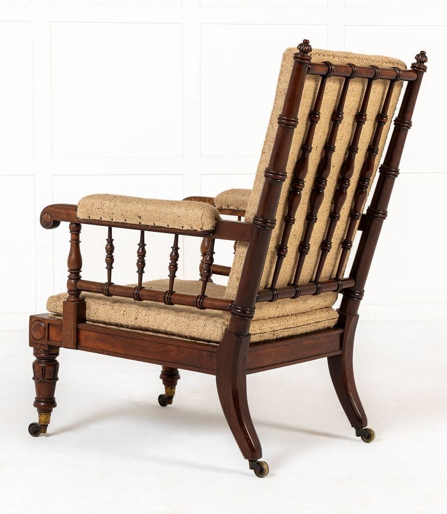 19th Century English Mahogany Turned Spindle Armchair CH0640636