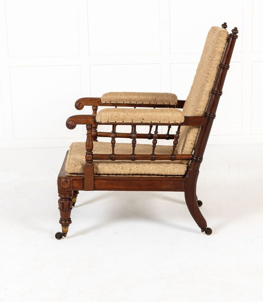 19th Century English Mahogany Turned Spindle Armchair CH0640636