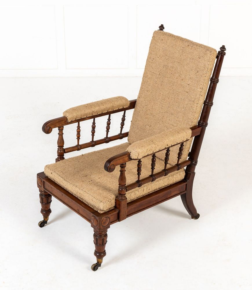 19th Century English Mahogany Turned Spindle Armchair CH0640636