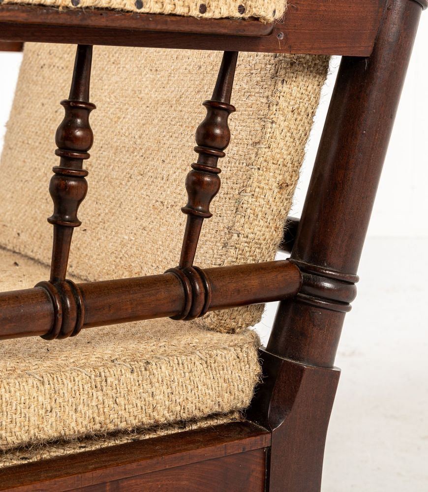 19th Century English Mahogany Turned Spindle Armchair CH0640636