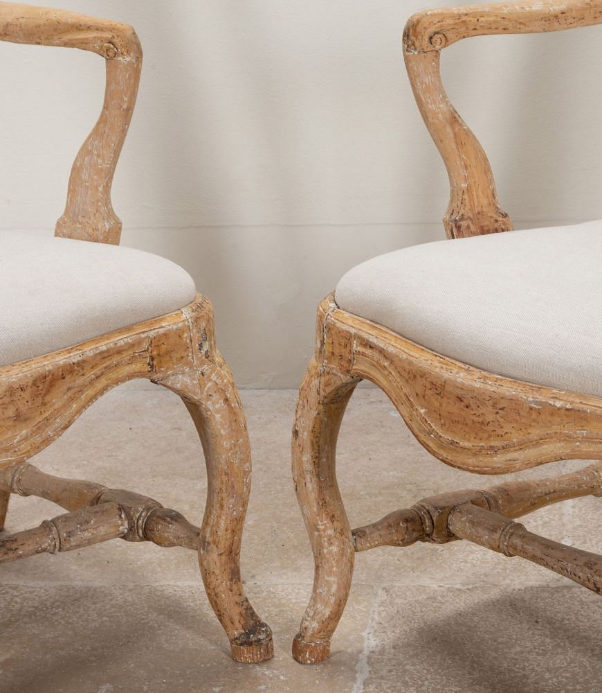 Pair of Late 18th Century Swedish Rococo Period Armchairs CH1341576