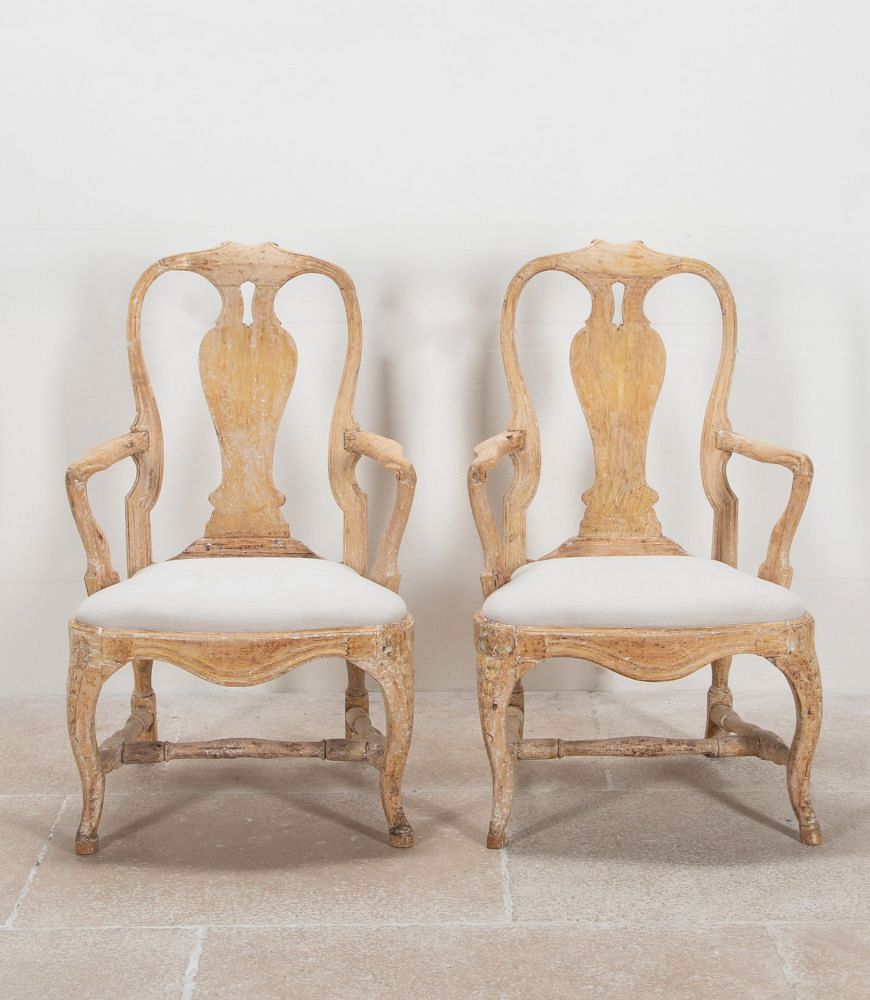 Pair of Late 18th Century Swedish Rococo Period Armchairs CH1341576