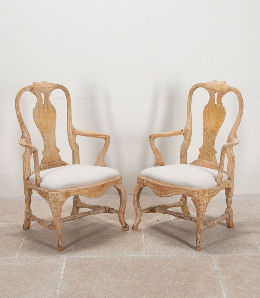 Pair of Late 18th Century Swedish Rococo Period Armchairs CH1341576