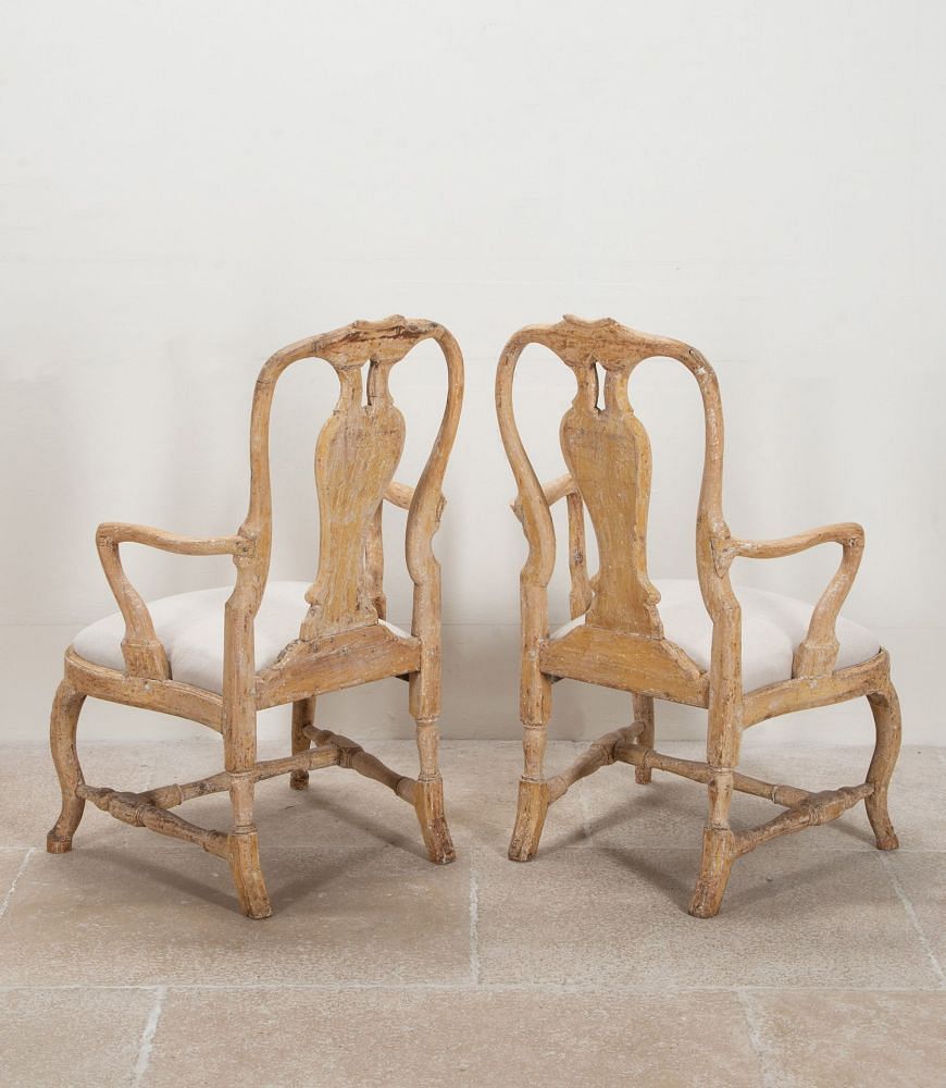 Pair of Late 18th Century Swedish Rococo Period Armchairs CH1341576