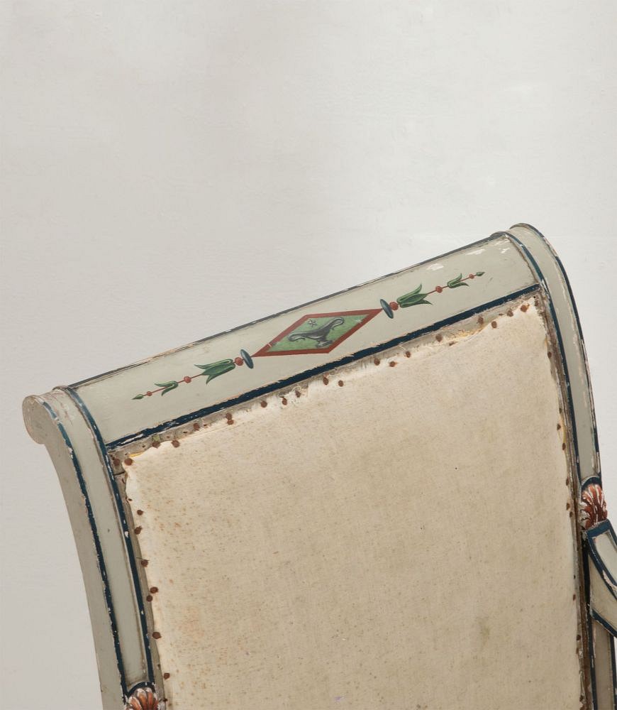 Pair of 19th Century French Painted Directoire Revival Armchairs CH1542002