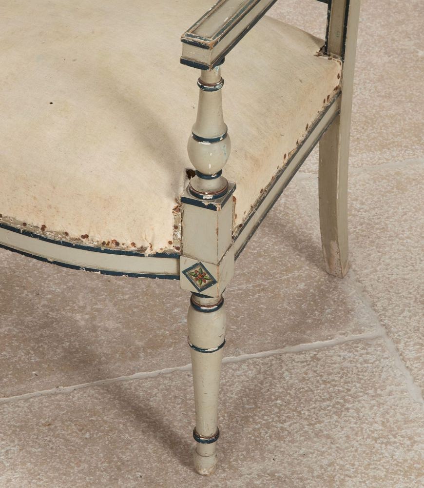 Pair of 19th Century French Painted Directoire Revival Armchairs CH1542002