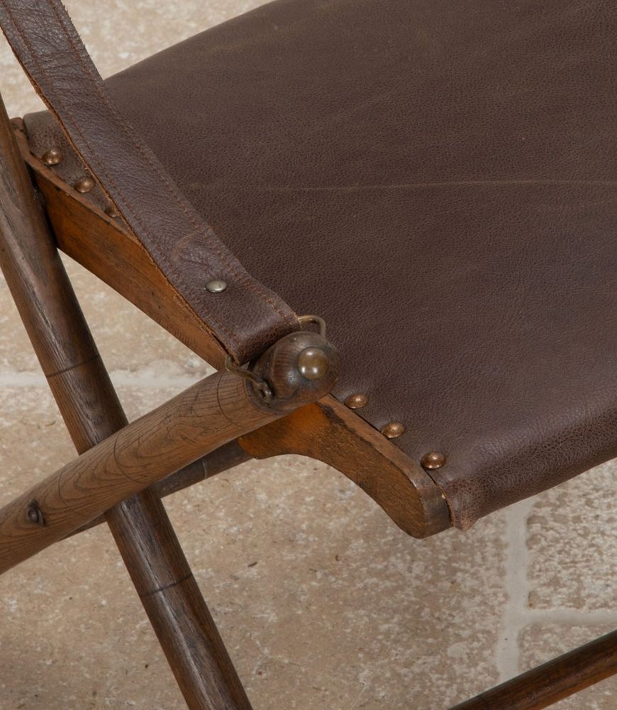 Pair of 20th Century French Leather Campaign Chairs CH1542032