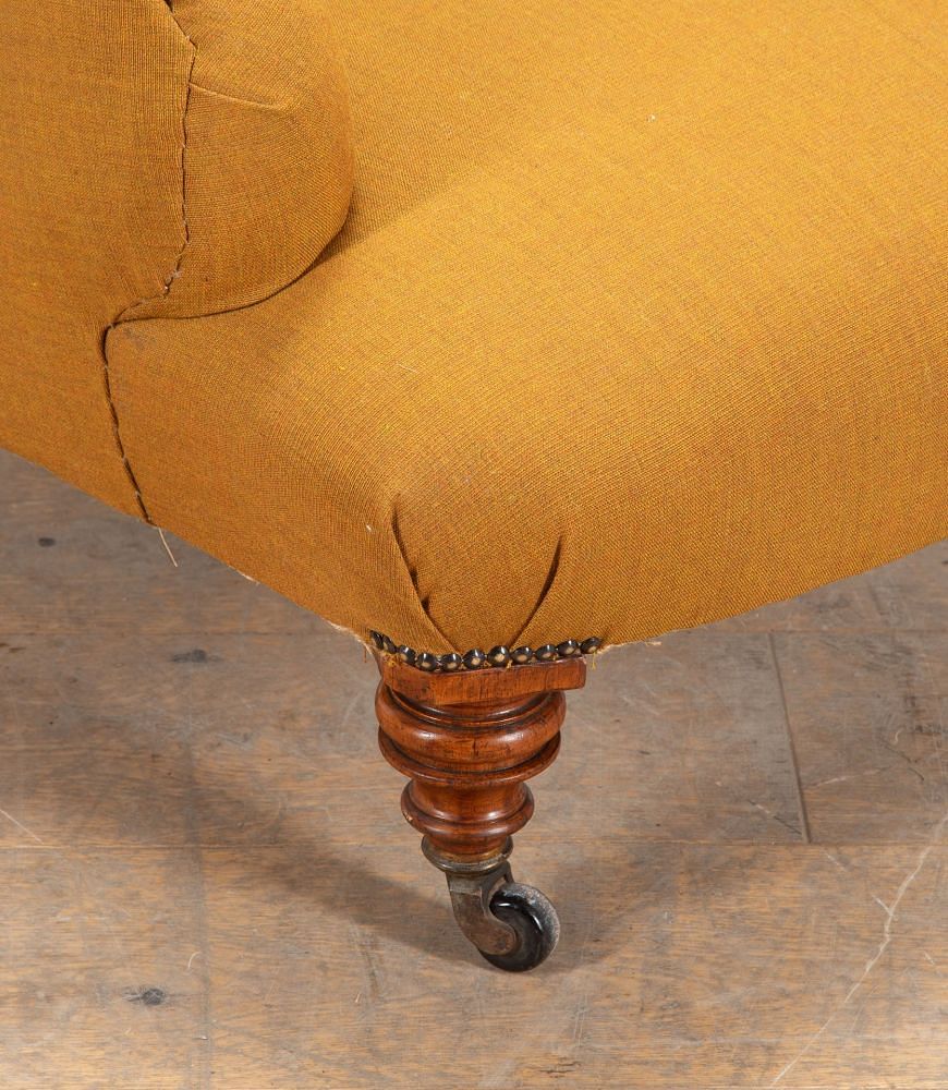 English Victorian Armchair in Mustard Fabric CH2537353