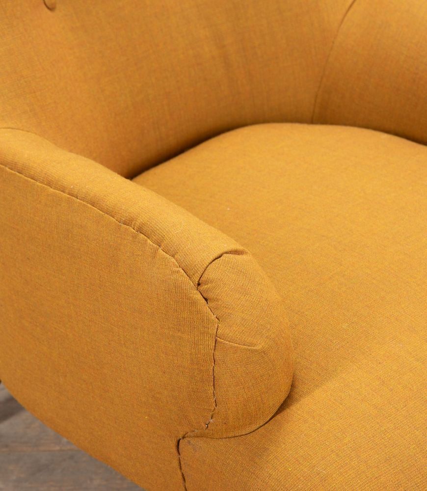 English Victorian Armchair in Mustard Fabric CH2537353