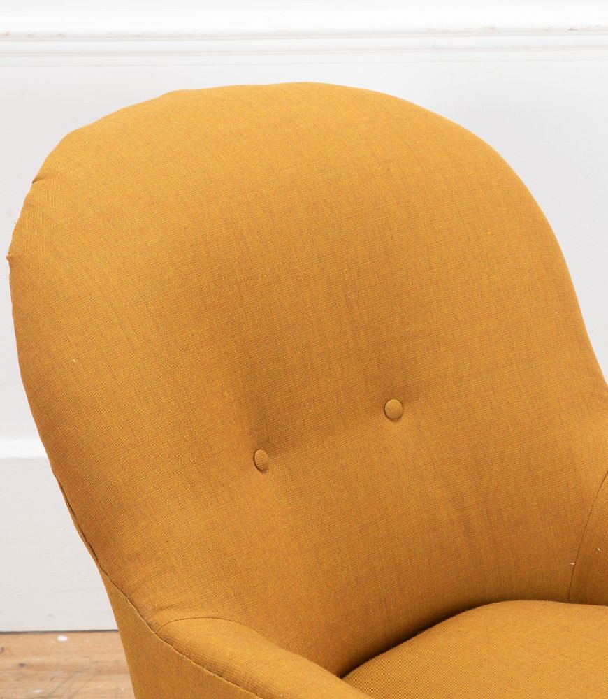 English Victorian Armchair in Mustard Fabric CH2537353