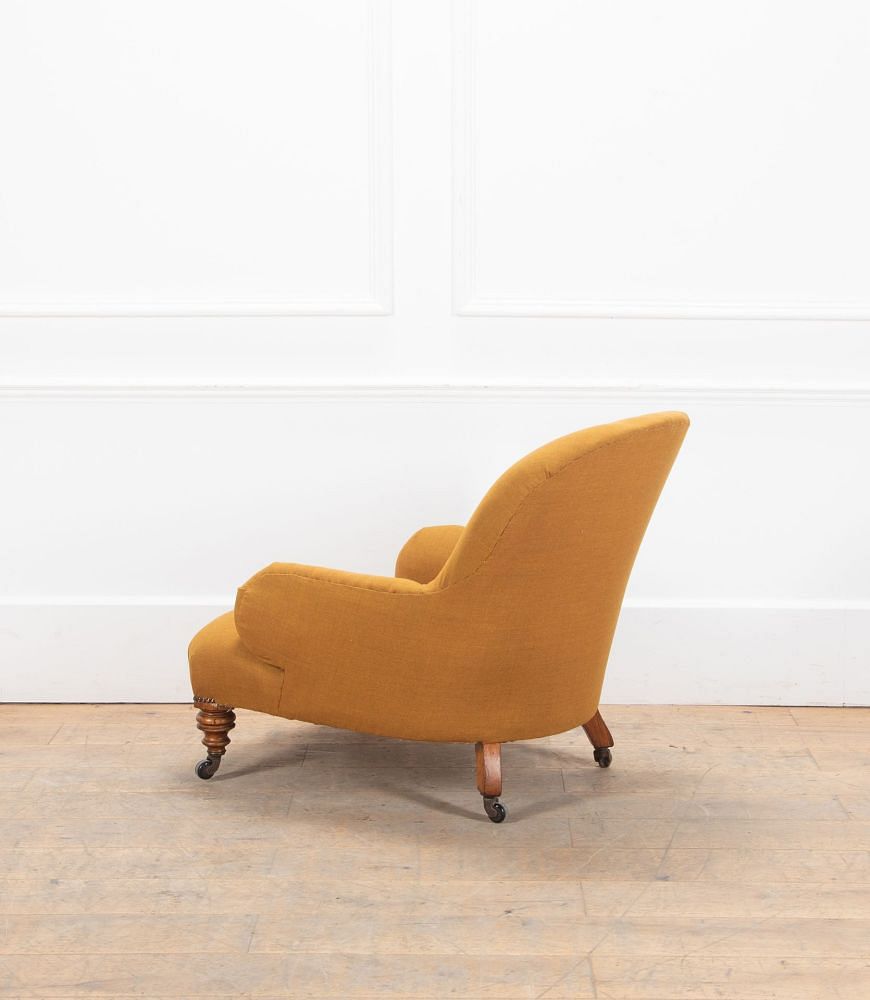English Victorian Armchair in Mustard Fabric CH2537353