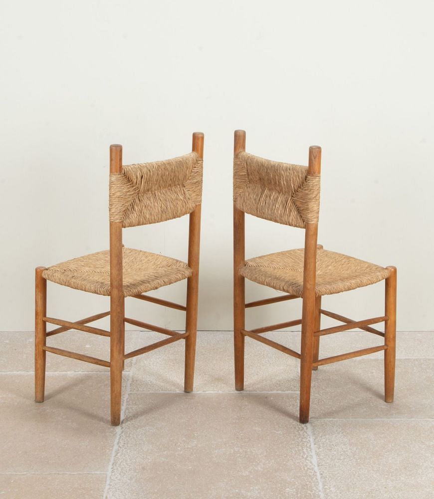 Pair of 20th Century French Charlotte Perriand Style Side Chairs CH2942478