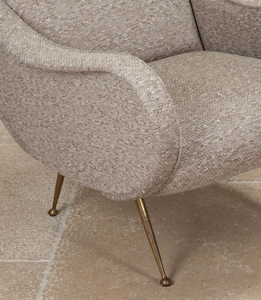Pair of Mid-Century Italian Marco Zanuso Style Lounge Chairs CH3042453