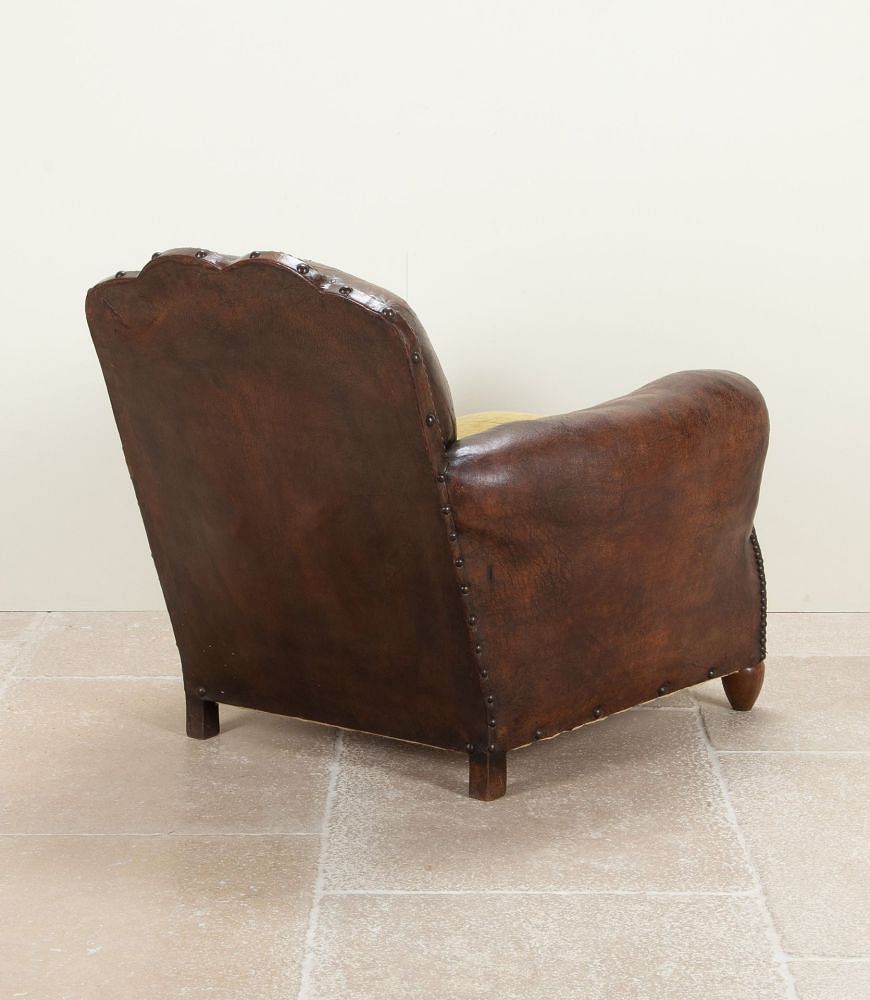 20th Century French Leather Club Chair CH3241319